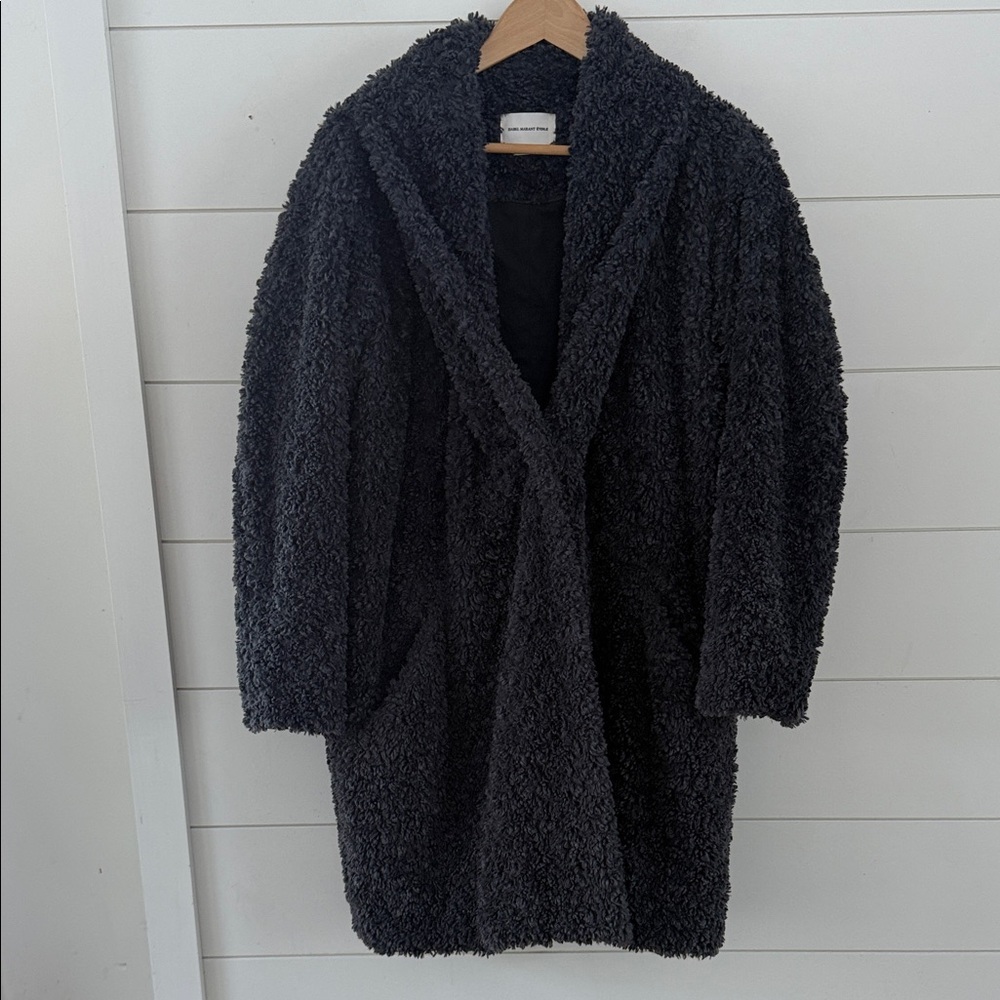 Isabel Marat Etoile Grey Teddy Coat sz 36